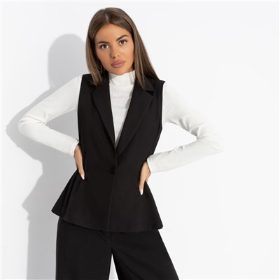 Жилет приталенный, Летнее наслаждение (черный)