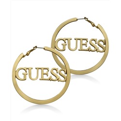 GUESS Logo 2 1/4" Hoop Earrings