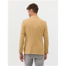 Sarı Ekstra Slim Fit Keten Karışımlı Blazer Ceket