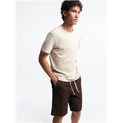 Shorts im Regular-Fit aus Leinenmischung