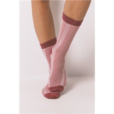 Calcetines largos trenzas rosa
