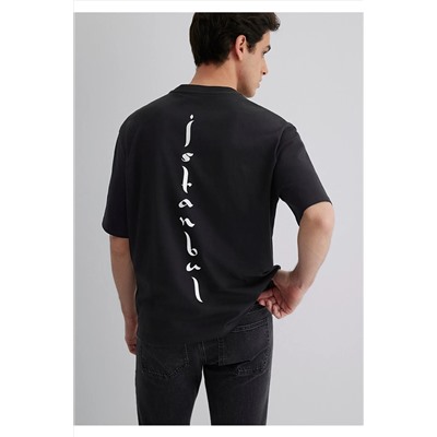 Mavi İstanbul Baskılı Siyah Tişört Relaxed Fit / Rahat Kesim 0612999-900