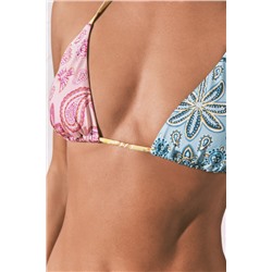 Top bikini triangular estampado multicolor