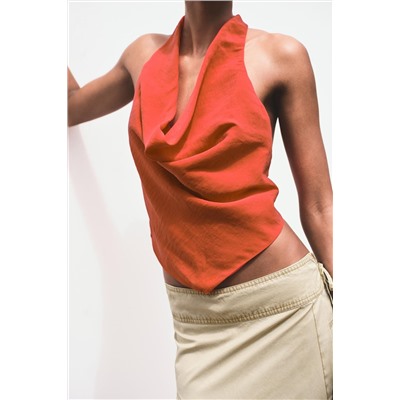 FLOWING DRAPED HALTER TOP