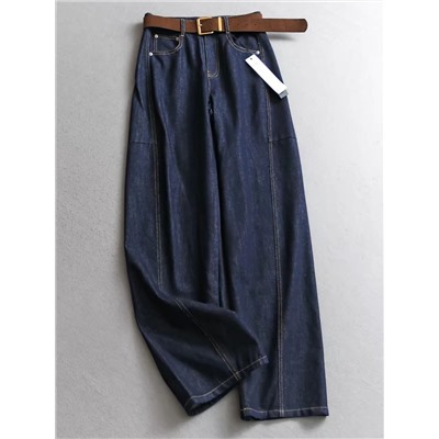 Женский джинсовый костюм  Куртка и джинсы с ремнем