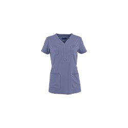 koi Sapphire Four-Way Stretch Scrubs Y-Neck Top