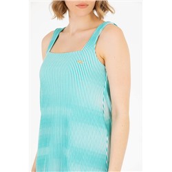 Kadın Mint Bisiklet Yaka Örme Elbise