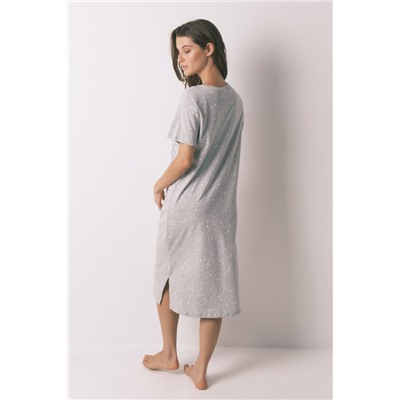 Camisola midi algodón print Hedwig gris