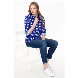 Kadın Mavi Uzun Kollu Gömlek