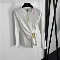 Женский лонгслив Schiaparell*i с защипами на талии и металлической брошью