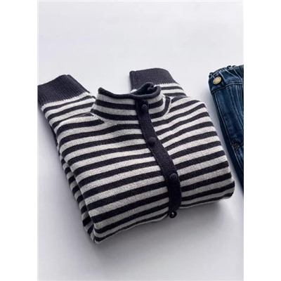 Полосатый кардиган для девочек. Тренд 2026