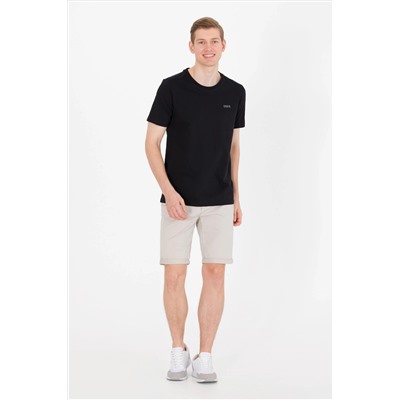 Erkek Siyah Basic Bisiklet Yaka Tişört