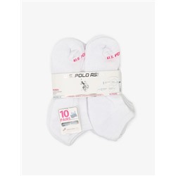 LADIES 10PK WHITE LOW CUT SOCKS