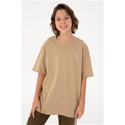 Erkek Çocuk Kum Comfort Basic Bisiklet Yaka Tişört