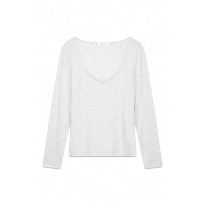 Camiseta punto súper suave gris
