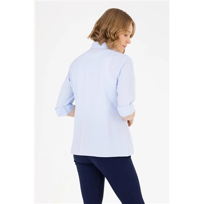 Kadın Açık Mavi Uzun Kollu Basic Gömlek