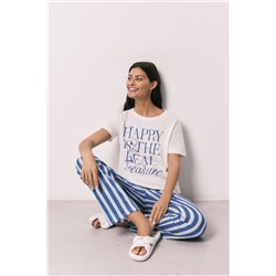 Pijama Snoopy manga corta algodón Happy