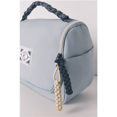 Neceser grande azul vivo flores