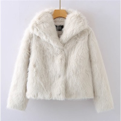 Женская свободная короткая зимняя куртка из искусственного меха