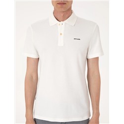 Ekru Slim Fit Örme Dokulu Polo Yaka Tişört