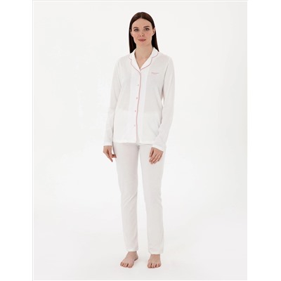 Krem Pijama Takımı