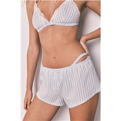 Braga ancha algodón estampado rayas azul