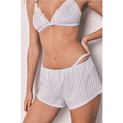 Braga ancha algodón estampado rayas azul