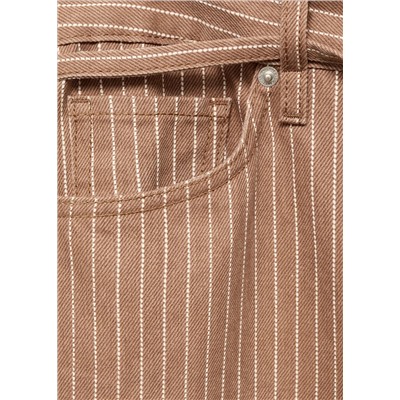 Jeans wideleg rayas tiro bajo cinturón
