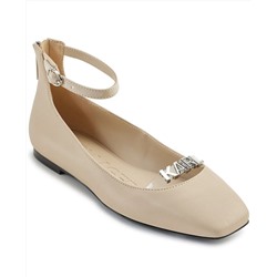 KARL LAGERFELD PARIS Women's Zyvia Logo Ankle Strap Flats
