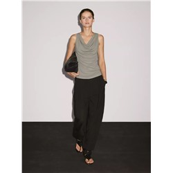 Top escote drapeado 100% algodón