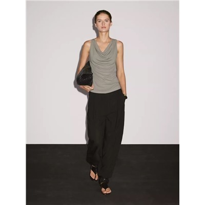 Top escote drapeado 100% algodón