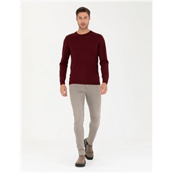 Kırmızı Slim Fit Basic Kazak