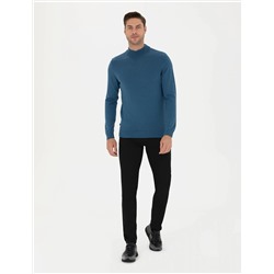 Kobalt Mavi Slim Fit Basic Kazak