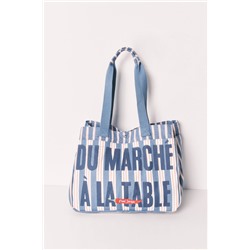 Bolso shoper algodón estampado rayas