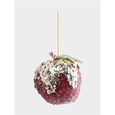 Игрушка елочная, 11 см, пенопласт/пластик, красная, Яблоко, New year