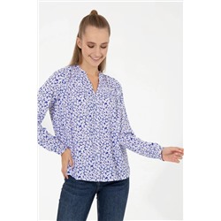 Kadın Mavi Uzun Kollu Gömlek