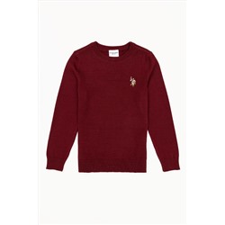 Erkek Çocuk Bordo Bisiklet Yaka Triko Kazak