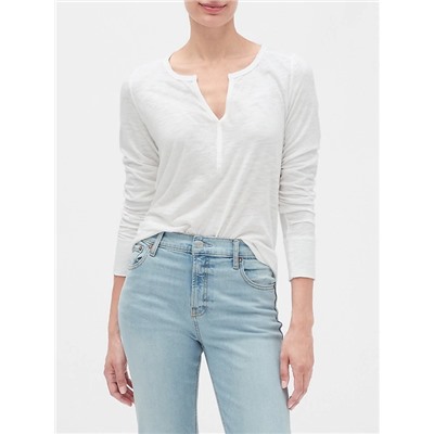 Slub Long Sleeve Henley