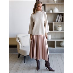 Юбка на резинке из эко-кожи с перламутровым покрытием