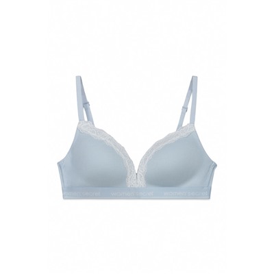 Sujetador triangular algodón canalé azul CHARMING