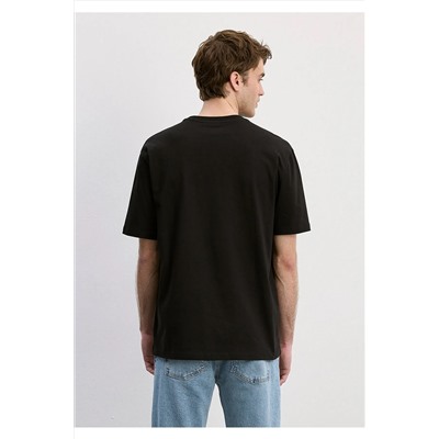 Mavi Stretch Siyah Basic Tişört Loose Fit / Bol Rahat Kesim 0610136-900