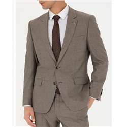 Açık Kahverengi Slim Fit Takım Elbise