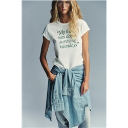 RUSTIC T-SHIRT WITH SLOGAN