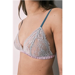Sujetador triangular encaje azul NATURAL