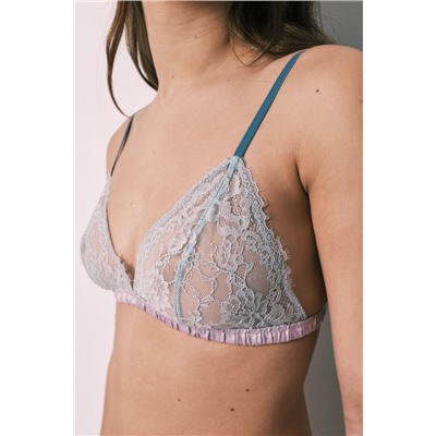 Sujetador triangular encaje azul NATURAL
