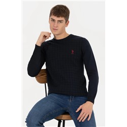 Erkek Lacivert Bisiklet Yaka Triko Kazak