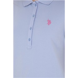 Kadın Mavi Basic Polo Yaka Tişört