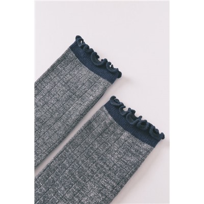 Calcetines largos canalé gris medio