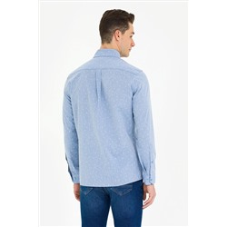 Erkek Mavi Uzun Kollu Gömlek