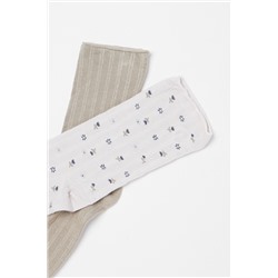 2 pares de calcetines Blanco y beige